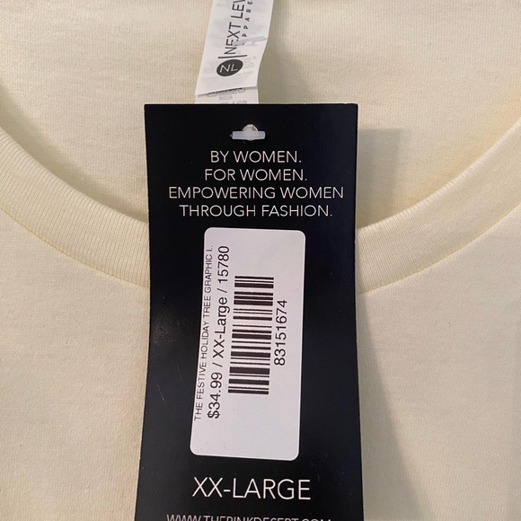Bnwt Cream Short Sleeve Tee with Tree Design - Picture 2 of 4